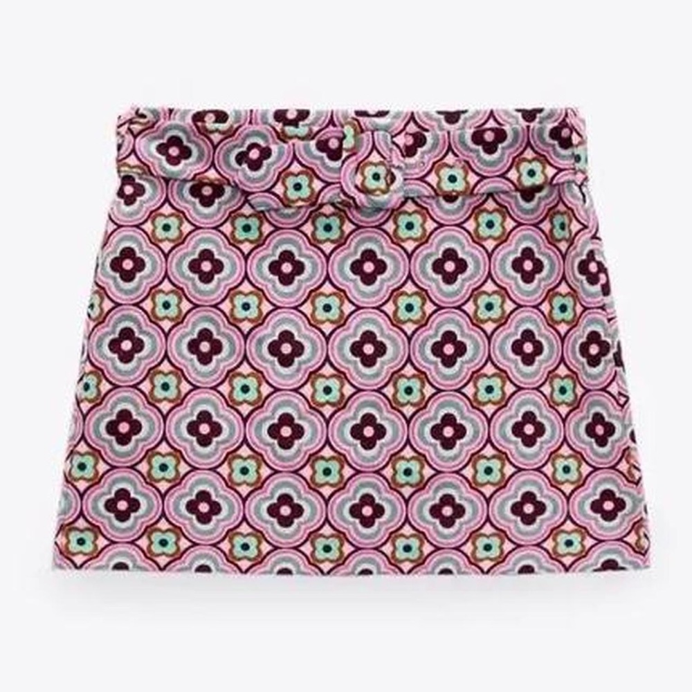 Zara retro printed skirt